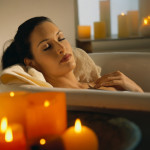 Woman Resting in Bath
