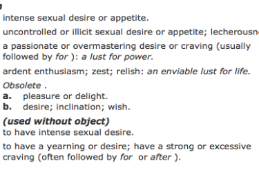 Intense sexual desire