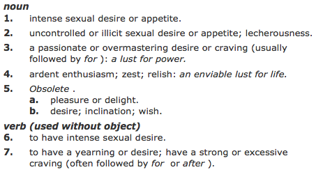 Intense sexual desire